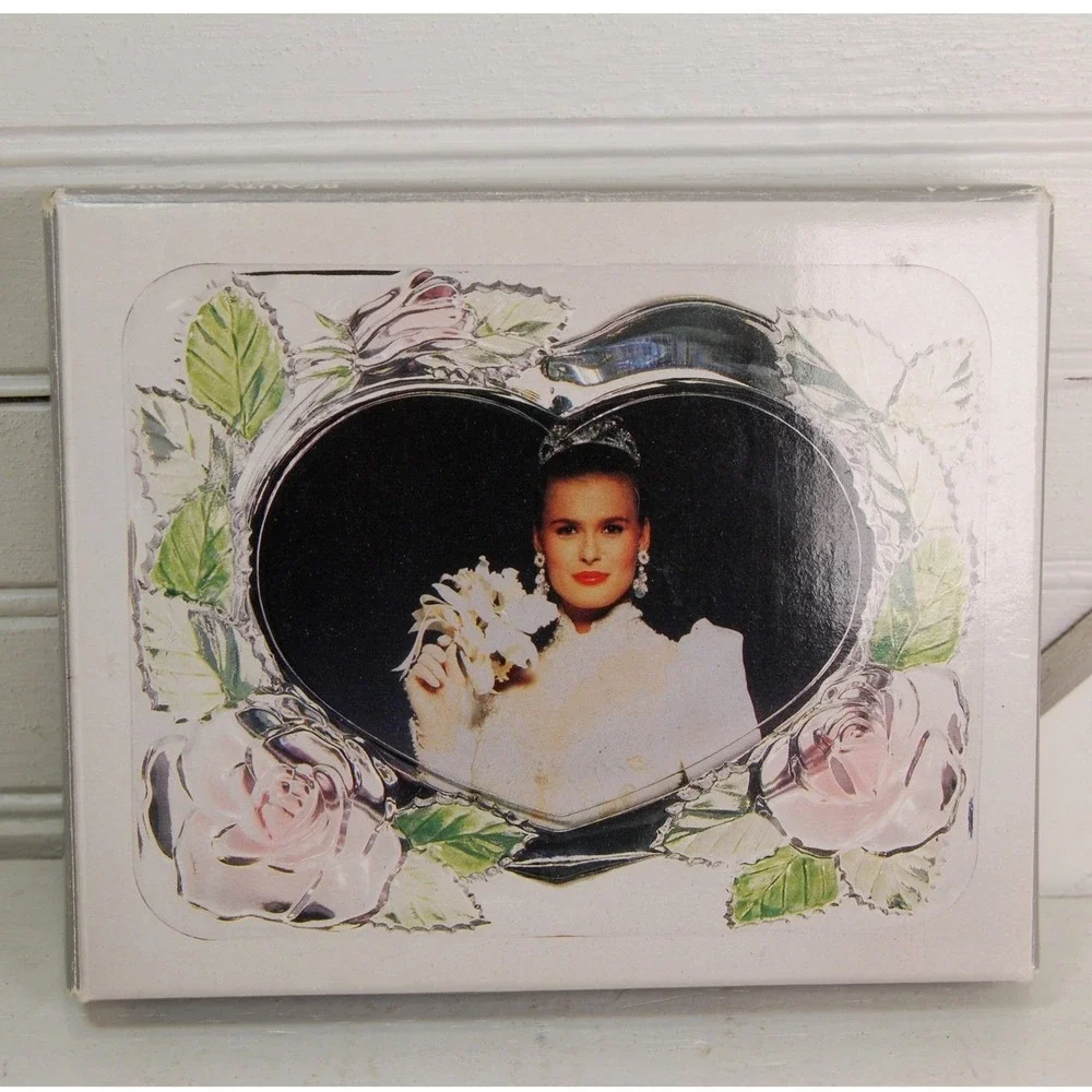 Vintage Glass Picture frame NWT Studio Nova Etched painted roses‎ 4x6 Home Decor